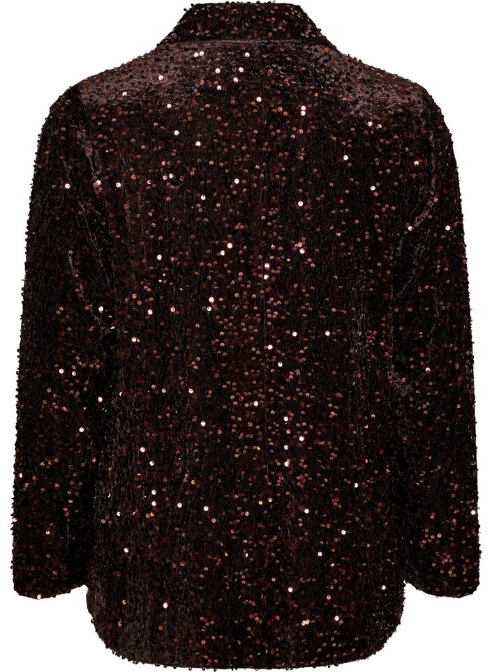 Paljettblazer, Brun, Packshot image number 1