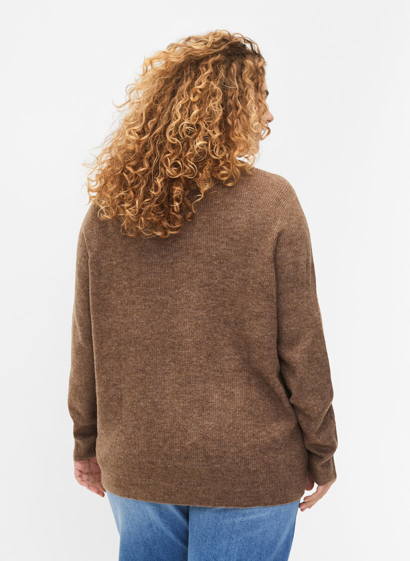 Melert genser med rund hals	, Caribou Mel., Model