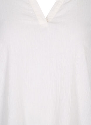 Stripet kjole i bomull og lin, White, Packshot image number 2