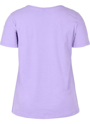 Ensfarget basis T-skjorte i bomull, Paisley Purple, Packshot image number 1