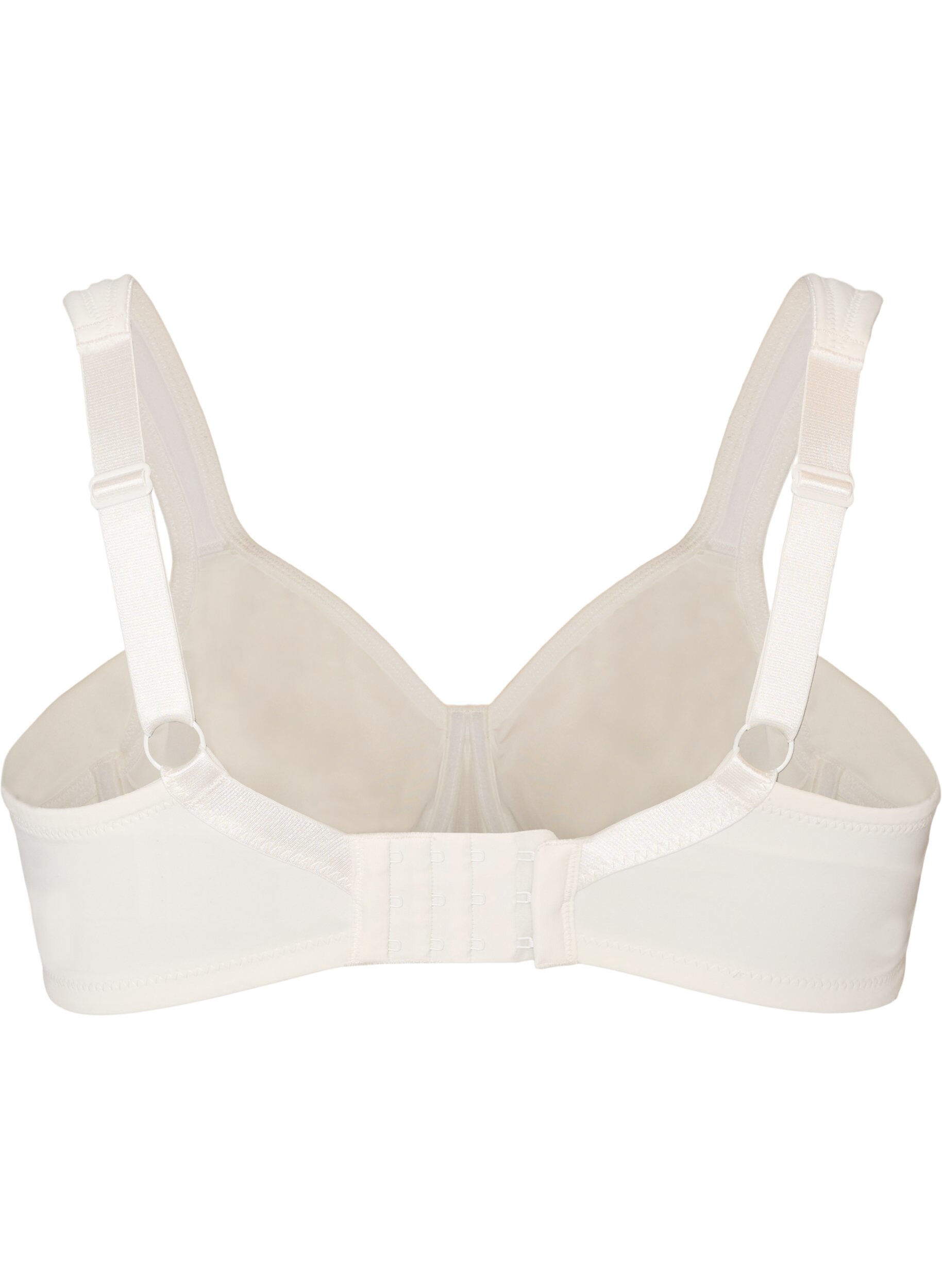 ZizziKomfortabel BH med blonder overlegg og formede sk&aring;ler, Hvit, Packshot image number 1