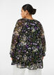 A-linjeformet tunika med blomsterprint, Svart, Model image number 2