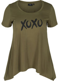 T-skjorte i bomull med A-form, Ivy Green XOXO
