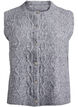 Mønstret strikkevest med dekorative knapper, Grå, Packshot image number 0
