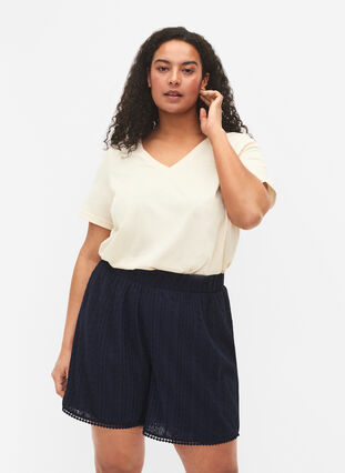 Shorts med strukturmønster, Navy Blazer, Model image number 2