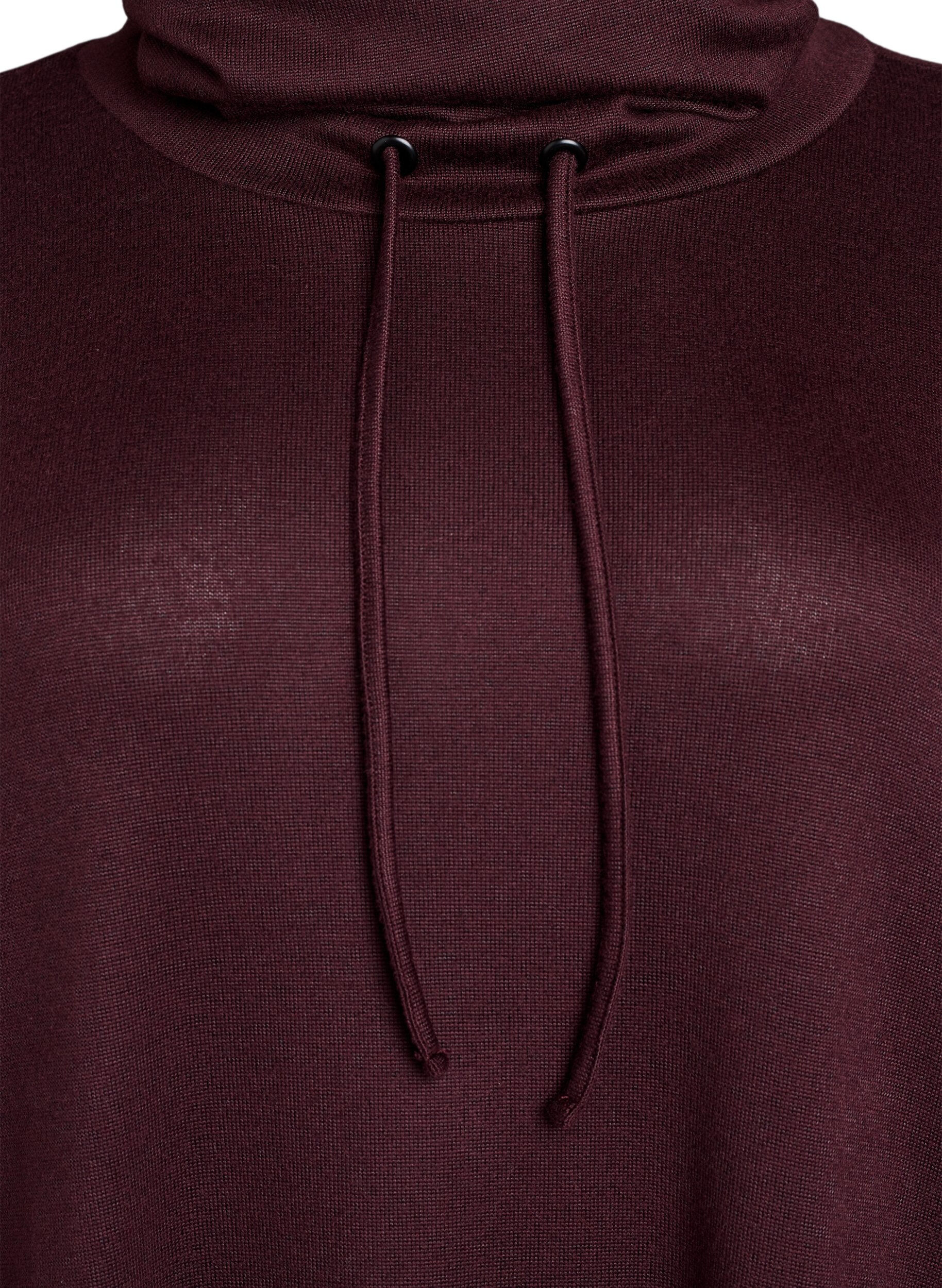 Zizzi Jerseykjole med h&oslash;y hals og lommer, R&oslash;d, Packshot image number 2