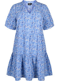Flash - Kjole i A-linje med trykk, White Blue AOP