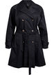 Midilang trenchcoat med belte, Black, Packshot image number 0