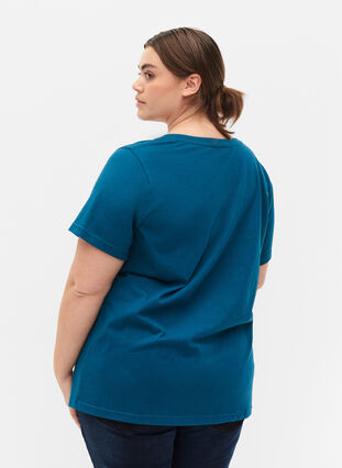 T-skjorte i bomull med mønsterdetalj, Blue Coral SAINT, Model image number 1