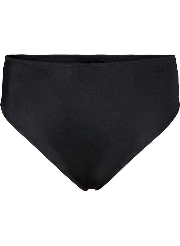 Ensfarget bikinitruse med vanlig midje, Black, Packshot