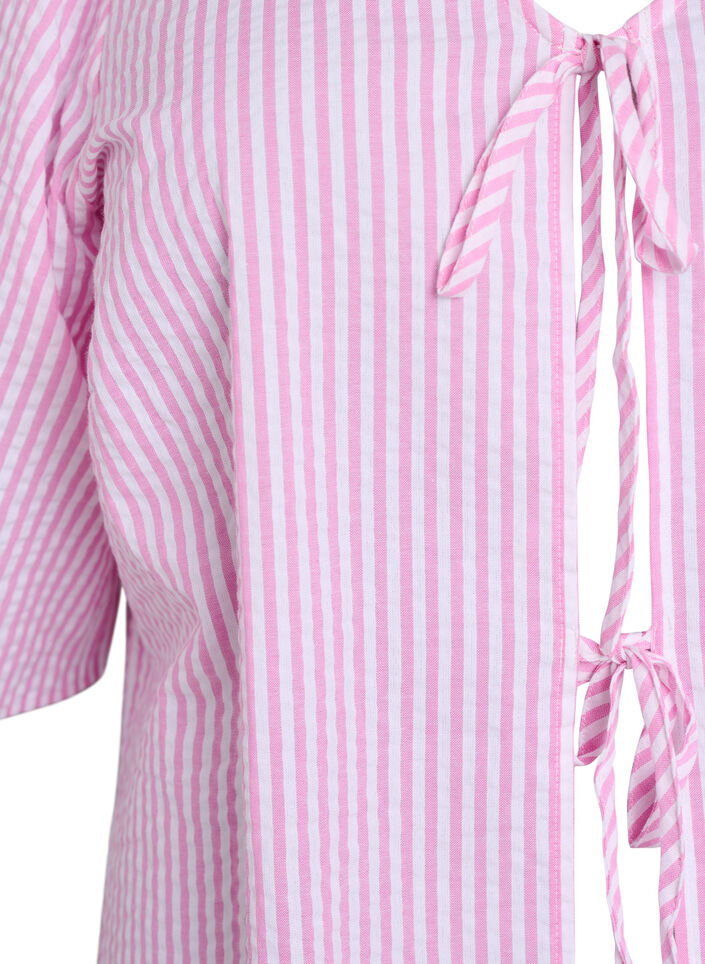 FLASH - Stripete bluse med sløyfer, Rosa, Packshot image number 2