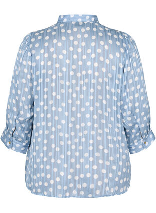 Mønstrete skjorte med 3/4-ermer, Dusty Blue Dot, Packshot image number 1