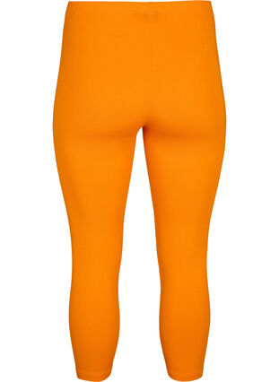 Zizzi Basic 3/4-length viskosetights, Orange, Packshot image number 1