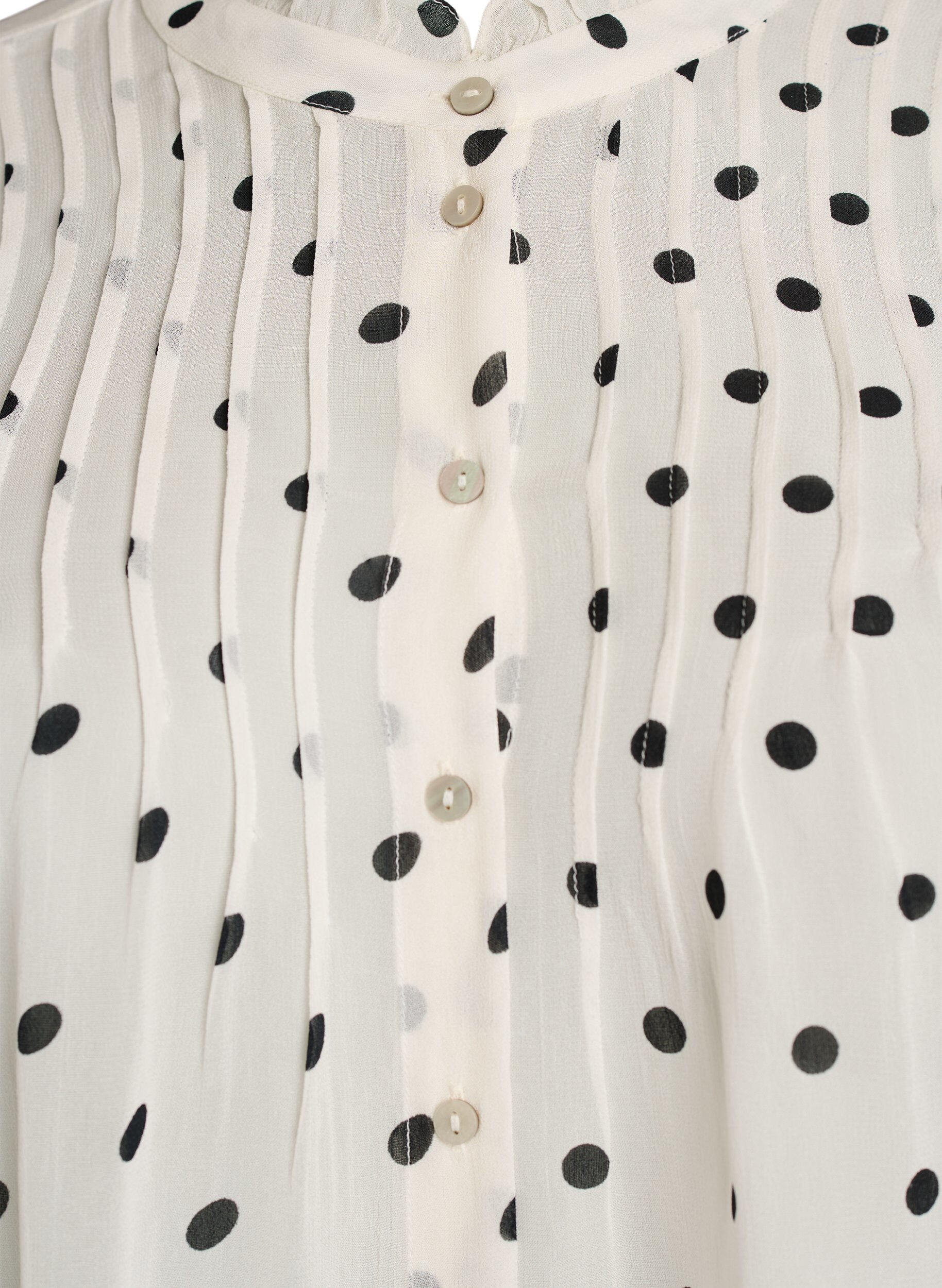 ZizziViskosebluse med en volangkrage, Hvit, Packshot image number 2