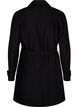 Trenchcoat med belte og slisse, Black, Packshot image number 1