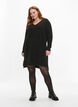 Strikket kjole med splitt, Dark Grey Melange, Model image number 2