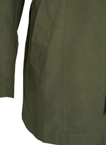 Trenchcoat med belte og lommer, Grape Leaf, Packshot image number 3
