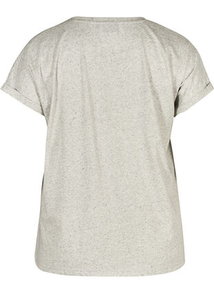 Melert T-skjorte i bomull , Light Grey Melange, Packshot image number 1