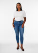 Cropped Amy jeans med glidel&aring;sdetaljer, Bl&aring;, Model image number 1