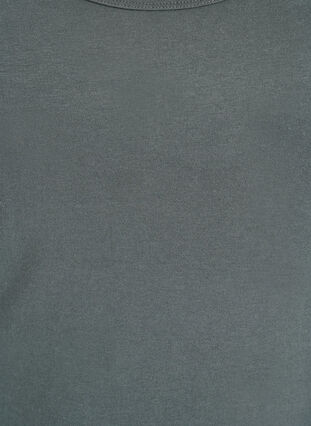 Zizzi Ensfarget basic topp i bomull, Grønn, Packshot image number 2