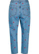 Mille mom-fit jeans med broderi, Blå, Packshot image number 1