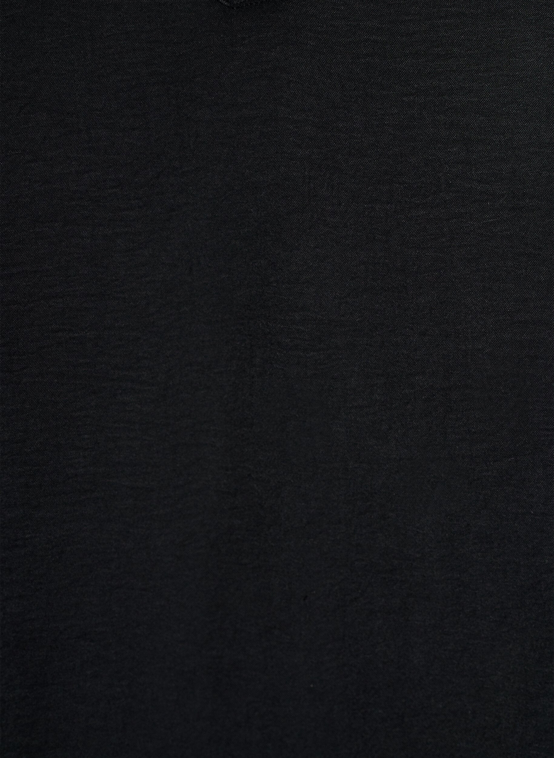 Zizzi Bluse med smockmansjetter og V-hals, Svart, Packshot image number 2