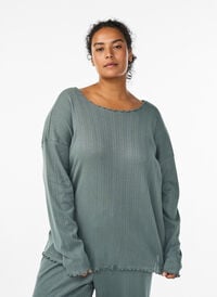 Nattkjole i organisk bomull, Grønn Nattkjole i organisk bomull, Grønn, Model