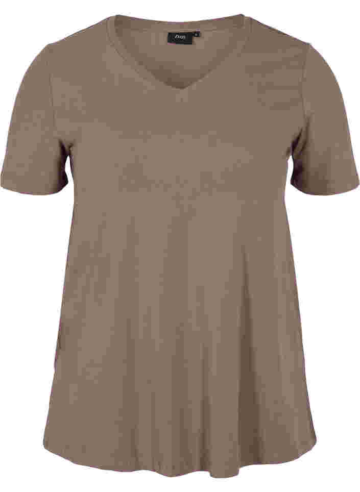 Basis T-skjorte med V-hals, Iron, Packshot image number 0