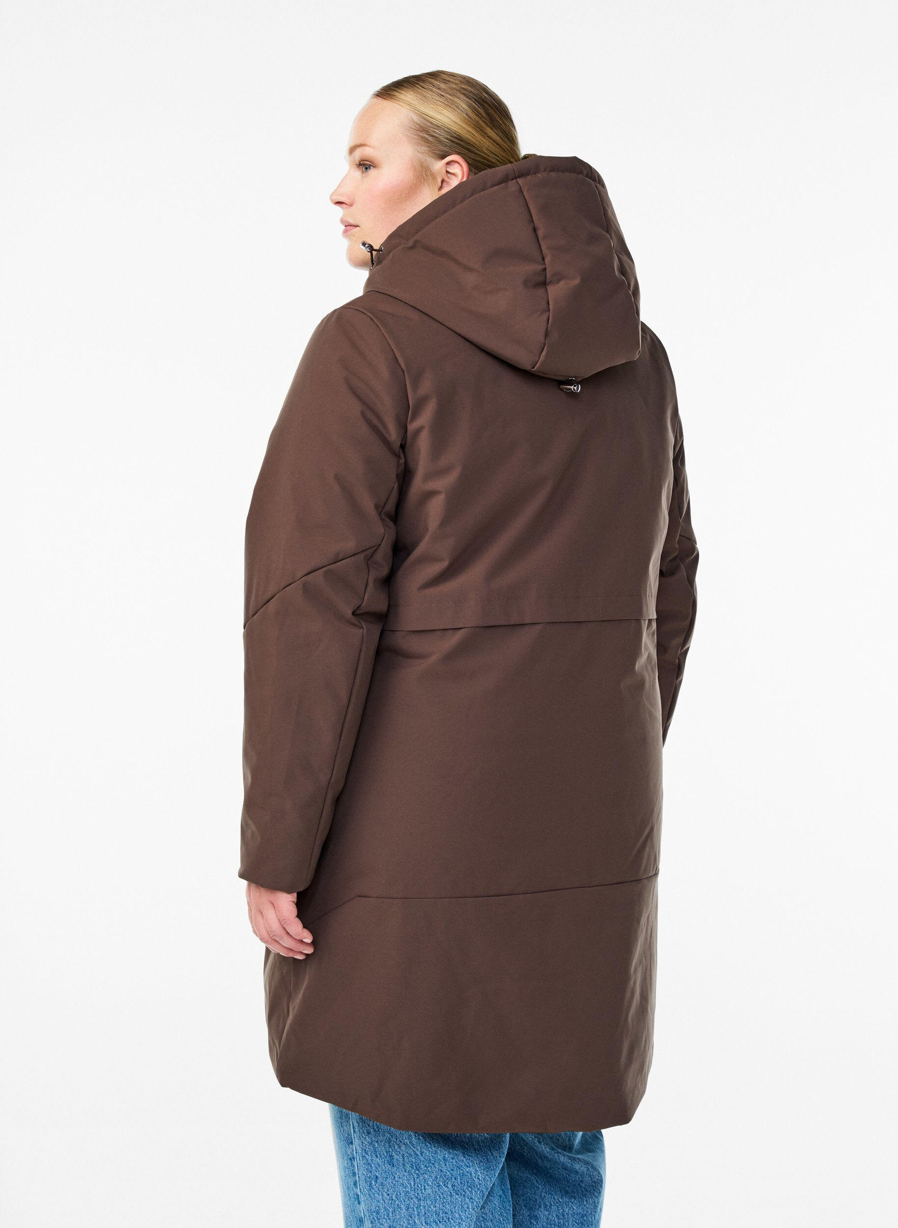 ZizziVinterjakke med justerbar midje, Brun, Model image number 1