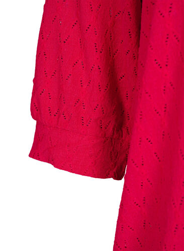 Bluse med 3/4-ermer og strukturmønster, Love Potion, Packshot image number 2