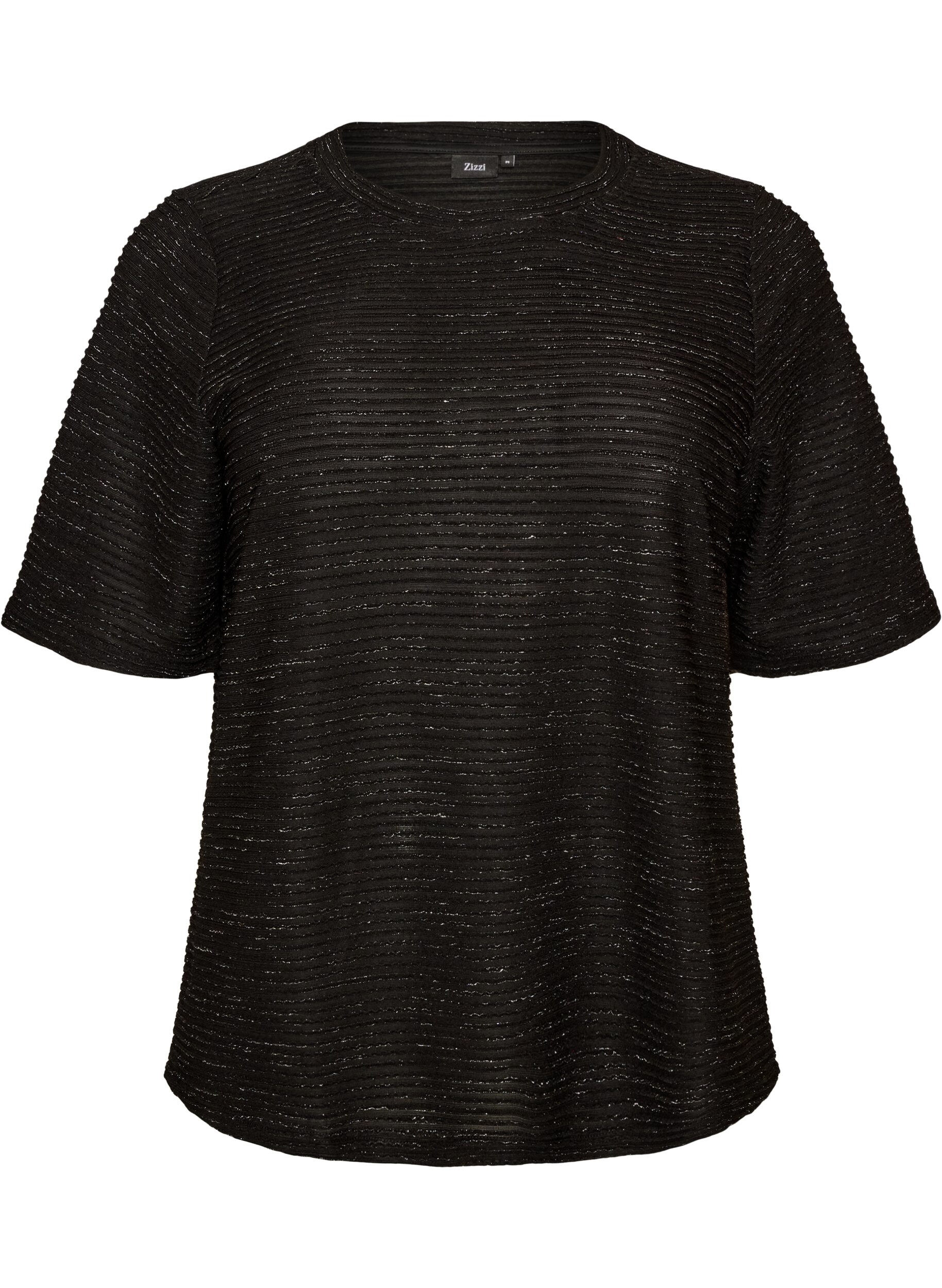 Bluse med tekstur og glitter