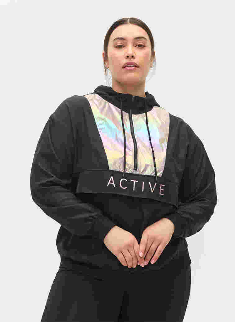 Treningsjakke med hette, Black, Model