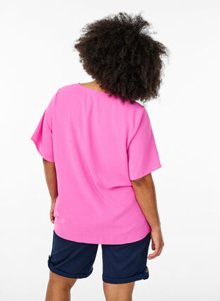 Zizzi Chinoshorts med lommer, Blå, Model image number 2