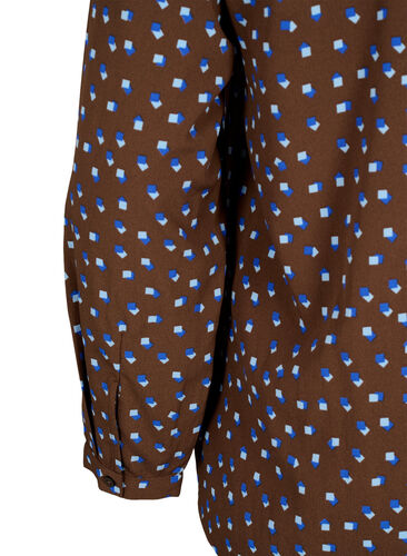 FLASH - bluse med lange ermer og trykk, Chicory Coffee AOP, Packshot image number 3