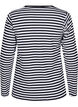 Stripete bluse med lange ermer, Svart, Packshot image number 1