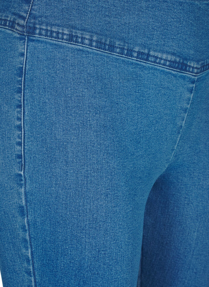 Elastiske jeggings med høy midje, Light Blue, Packshot image number 2