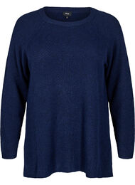 Strikket bluse med rund hals, Naval Academy Mel.