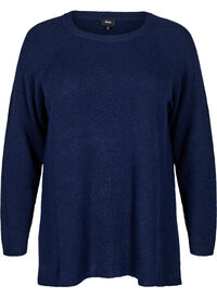 Strikket bluse med rund hals, Naval Academy Mel. Strikket bluse med rund hals