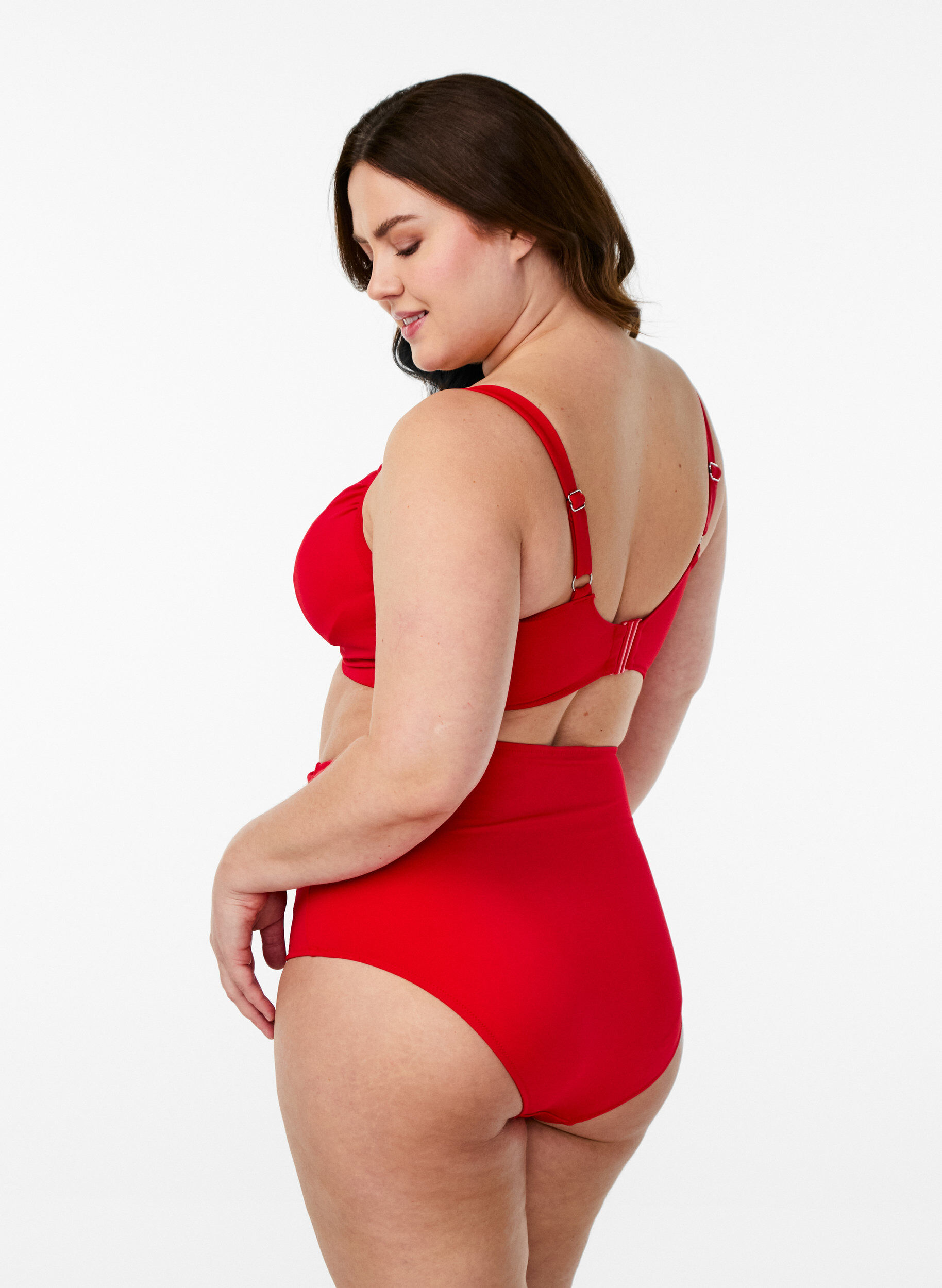 ZizziBikinitruse med h&oslash;y midje, R&oslash;d, Model image number 1