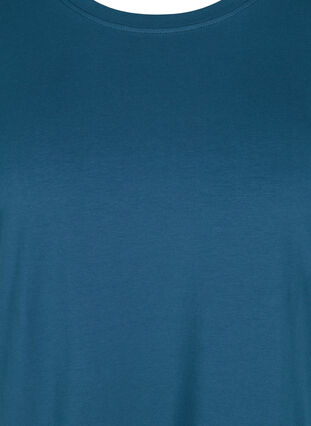 Kortermet kjole i bomull med splitter, Majolica Blue, Packshot image number 2