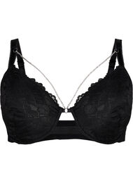 Fulldekning blonde-BH med kjededetalj, Black