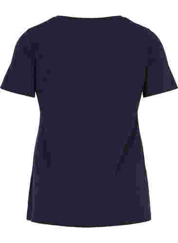 Ensfarget basis T-skjorte i bomull, Night Sky, Packshot image number 1