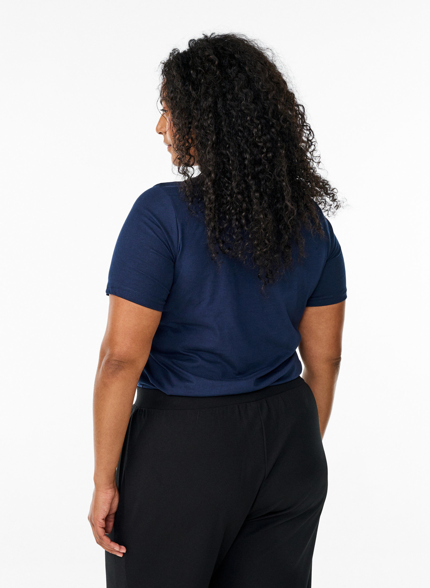 Zizzi FLASH - T-skjorte med motiv, Bl&aring;, Model image number 2