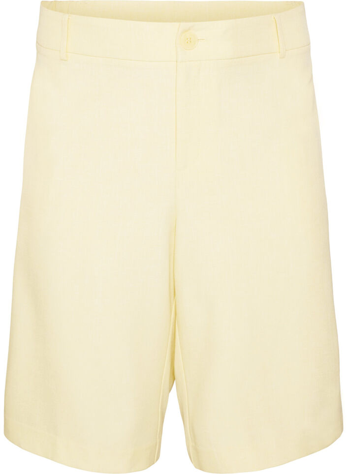 Loose fit Bermuda shorts med h&oslash;y midje, Gul, Packshot image number 0