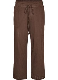 Pyjamasbukse i &oslash;kologisk bomull med hullbroderi, Brun