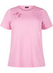 T-skjorte i økologisk bomull med sløyfedetaljer, Rosebloom, Packshot image number 0