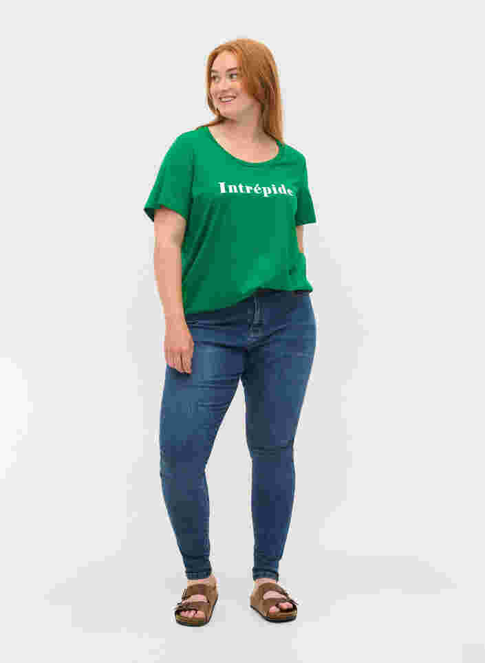 T-skjorte i bomull med tekst på brystet, Jolly Green, Model image number 2