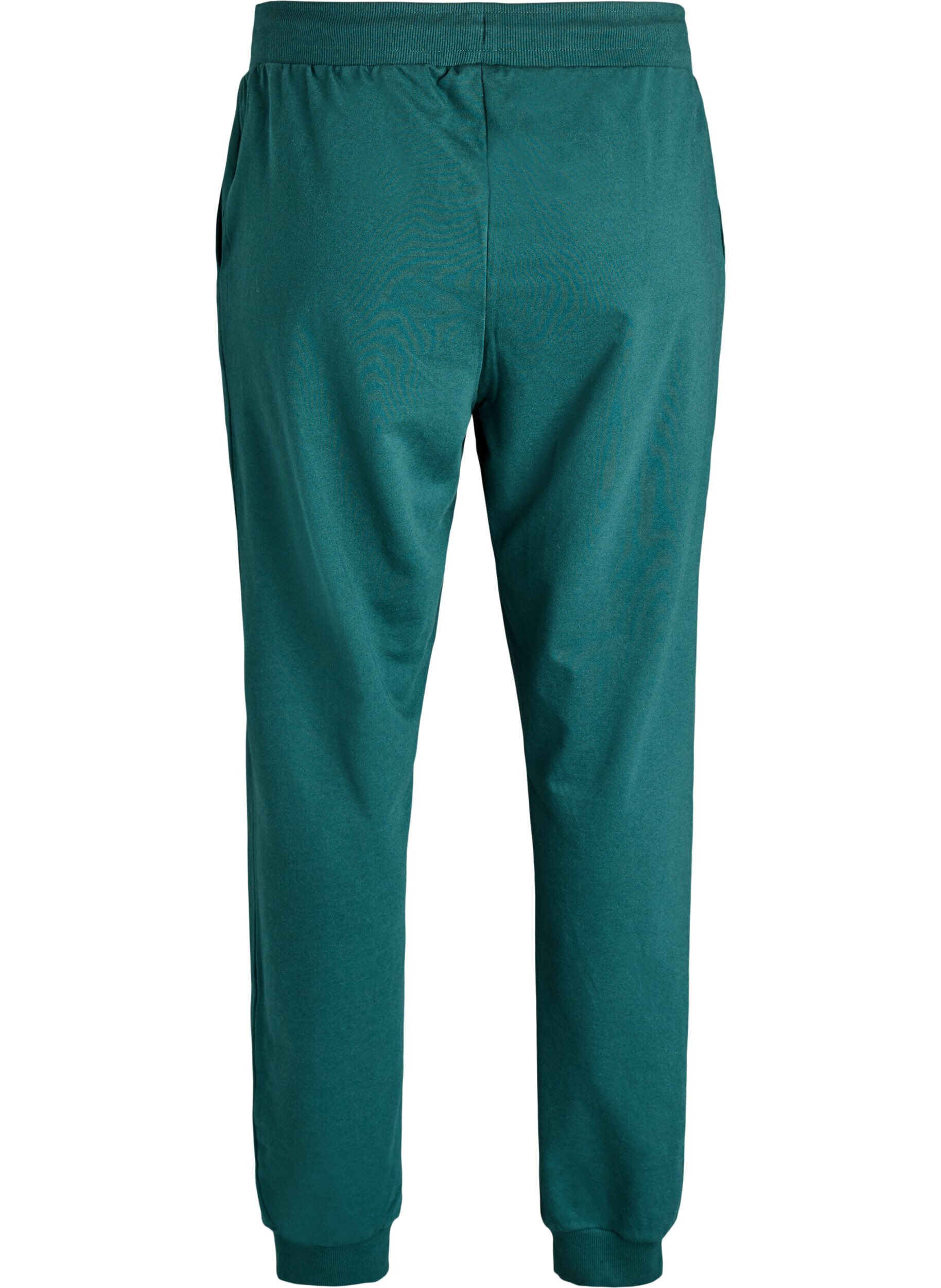 Zizzi H&oslash;ymidjede sweatpants i bomull, Gr&oslash;nn, Packshot image number 1