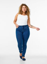 Super slim Amy jeans med høyt liv, Blå Super slim Amy jeans med høyt liv, Blå, Model