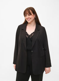 FLASH - Enkel blazer med knapp, Black, Model